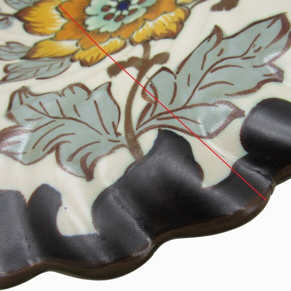 ROYAL HOLLAND Koninklyk Gouda PLATE Scalloped Edge 13" Rare Vintage - Cracked - Picture 7 of 12